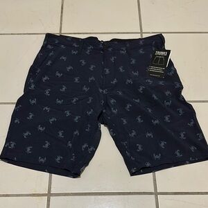 Navy Crab Print Swim Shorts